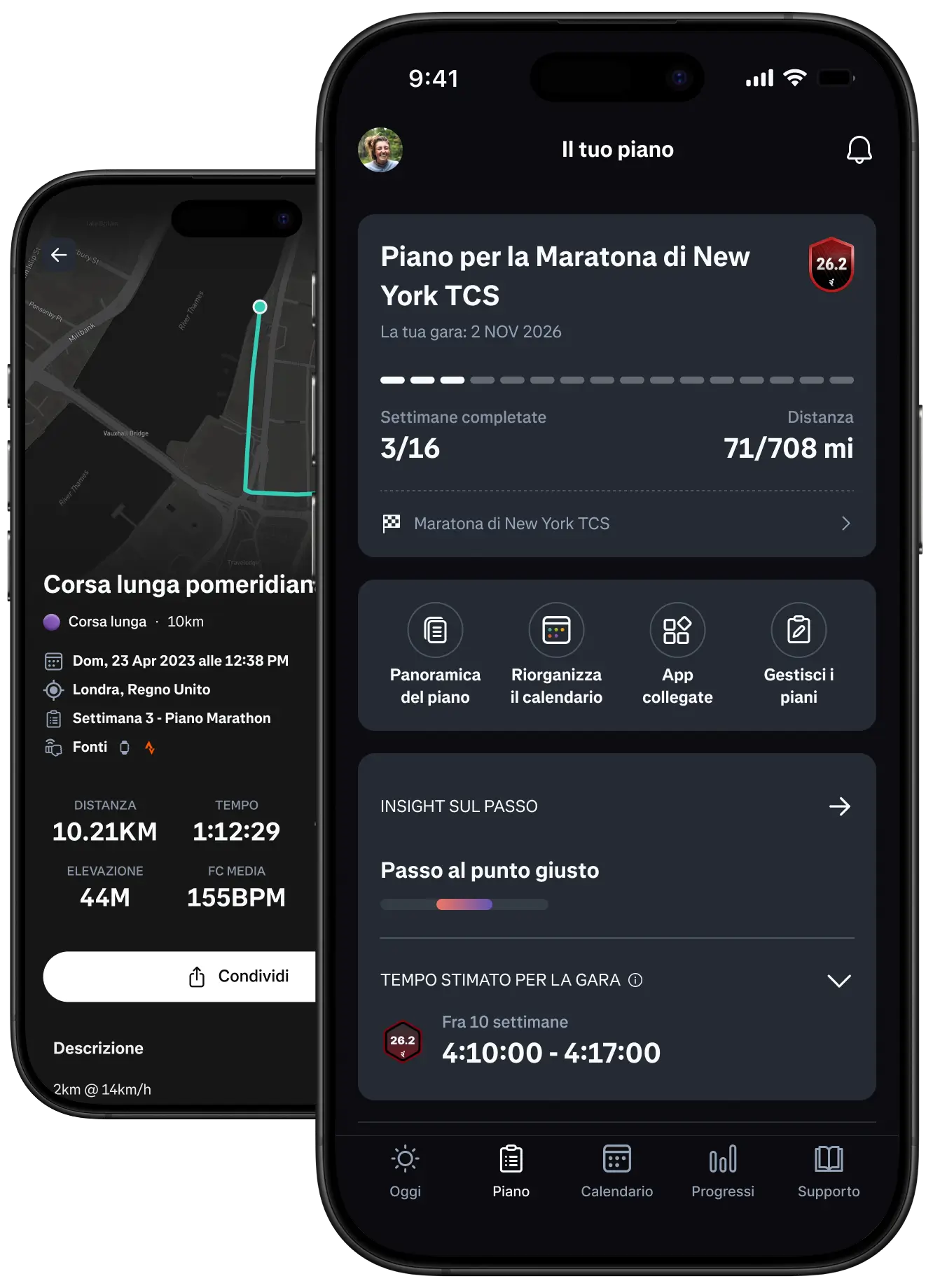 Phone mockup with Runna app screenshot.