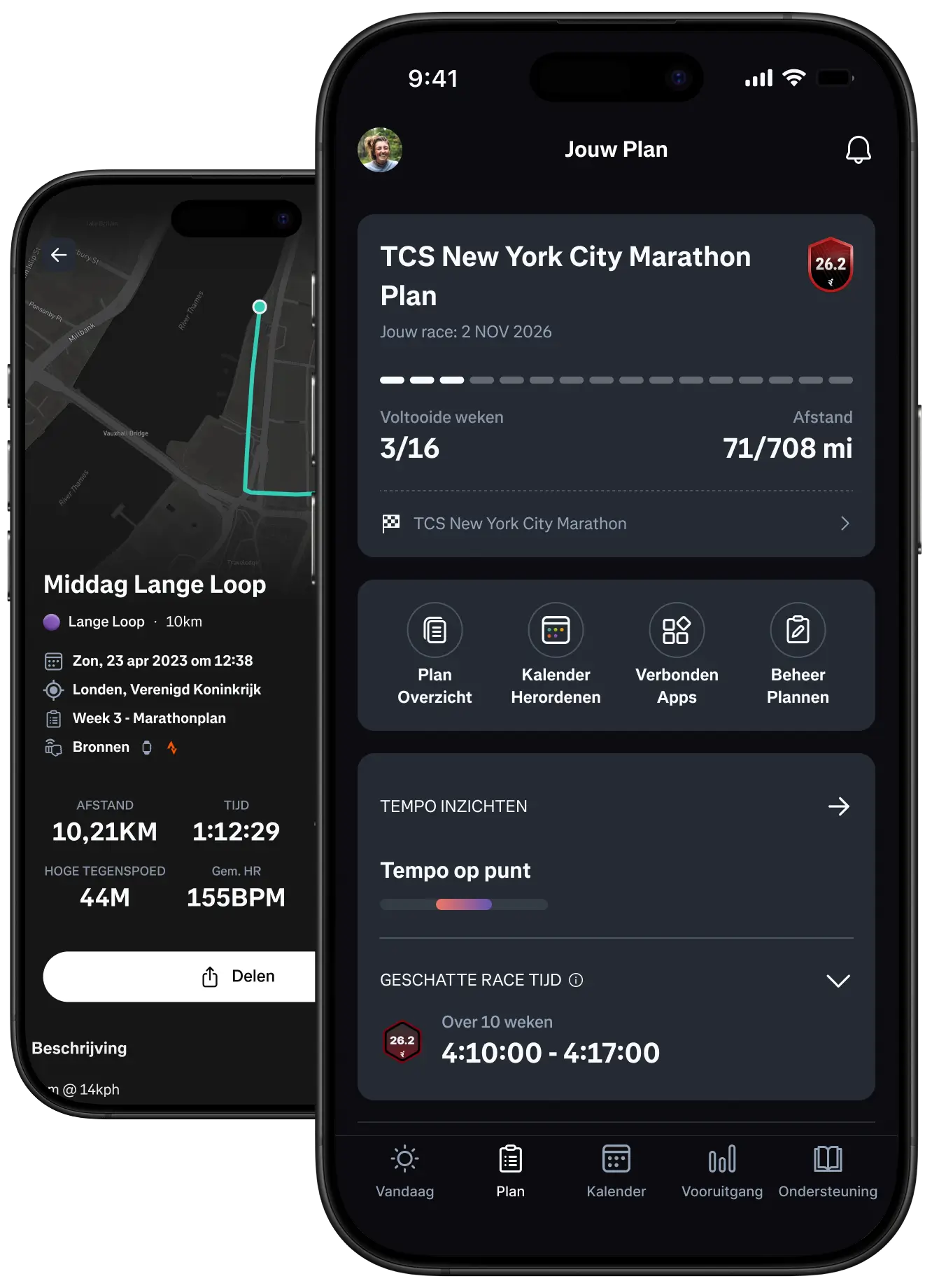 Phone mockup with Runna app screenshot.