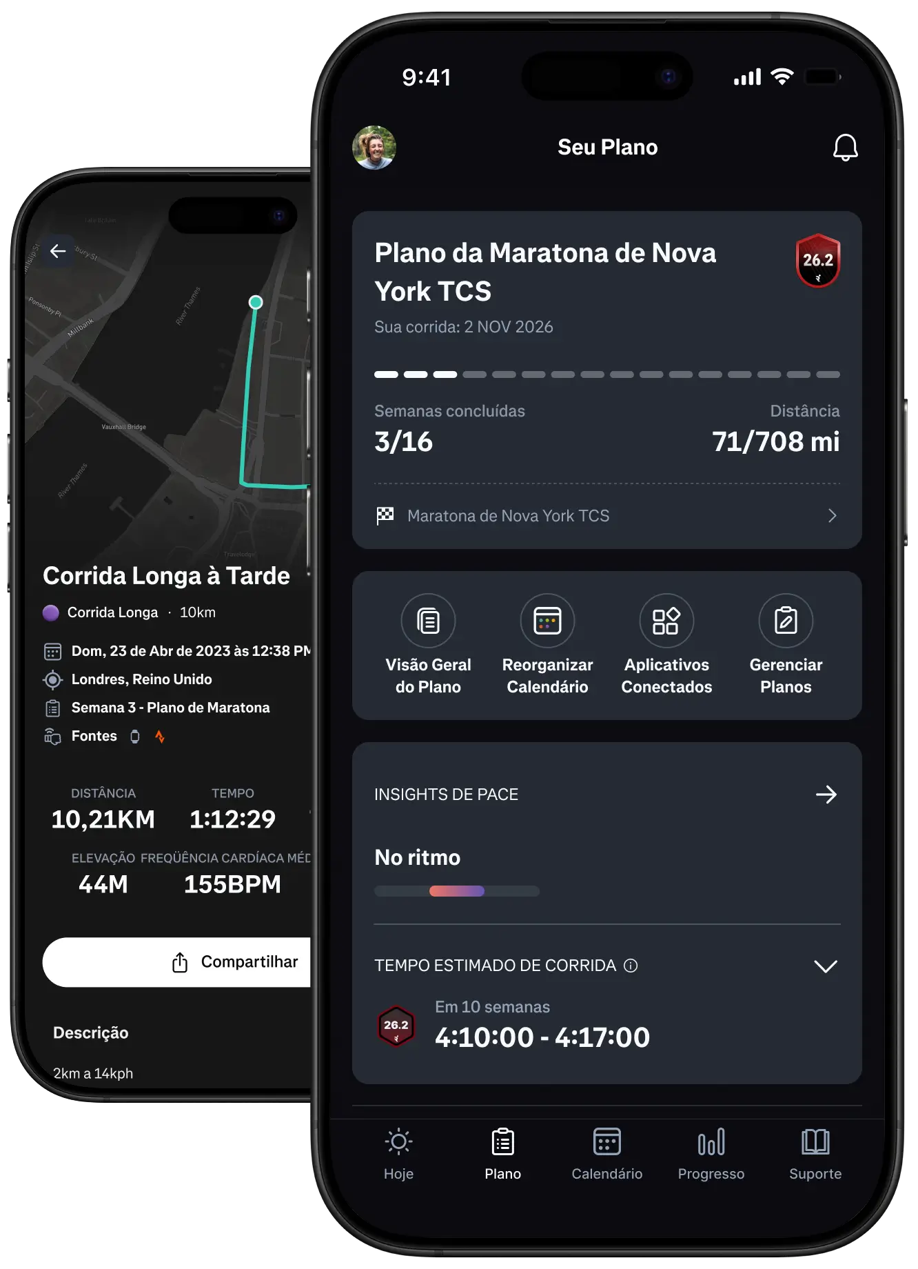 Phone mockup with Runna app screenshot.